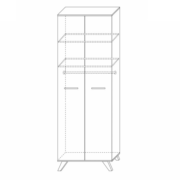 Шкаф двухдверный высокий Вега Скандинавия