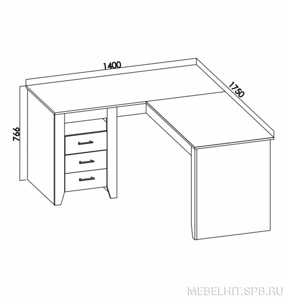 Стол угловой C2 Нордик левый