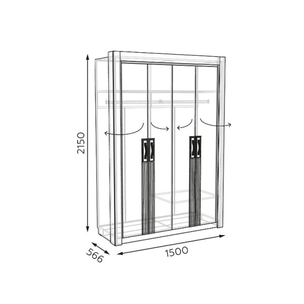 Шкаф четырехдверный мод.8 Лаура