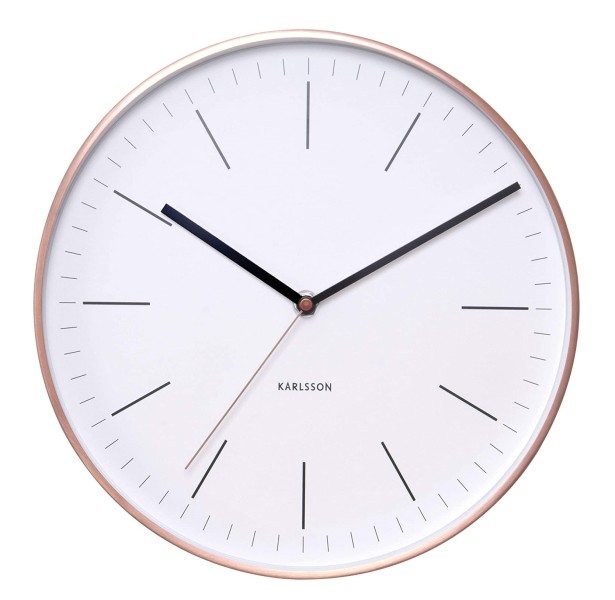 Часы настен Minimal white w. copper case КА5507WH