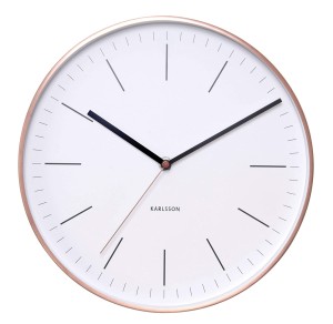 Часы настен Minimal white w. copper case КА5507WH