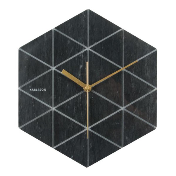 Часы настенные Marble Hexagon black