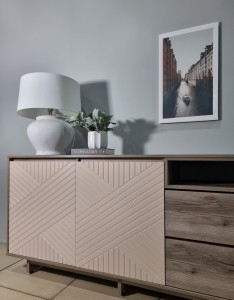 Комодино MODERNO-1800 В-1, Делано серый, Ф-3 Бисквит мат