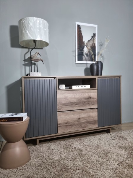 Комодино MODERNO-1400, Делано серый, Ф-5 Гиннесс мат