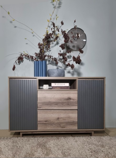 Комодино MODERNO-1400, Делано серый, Ф-5 Гиннесс мат