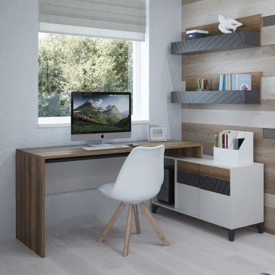 Стол письменный с большой тумбой (мод 3.1+5) Гринвич