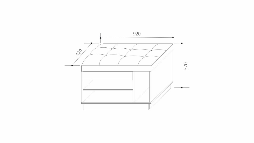 Тумба для обуви с мягким элементом Визит 3