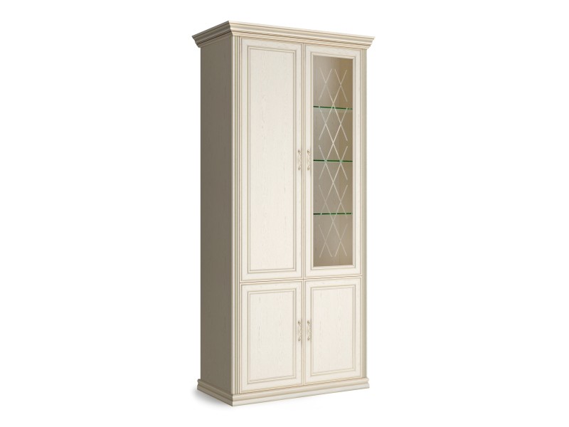 Шкаф-витрина четырёхдверный (1 стеклодверь) Венето