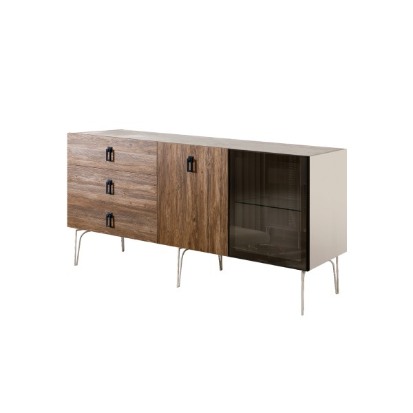 Комод для гостиной со стеклянной дверью 1600 Bogemia Wood