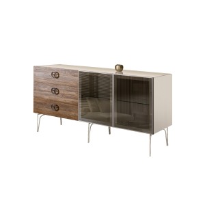 Комод для гостиной две стеклянных двери 1600 Bogemia Wood