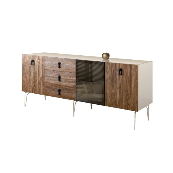 Комод для гостиной со стеклянной дверью 2100 Bogemia Wood