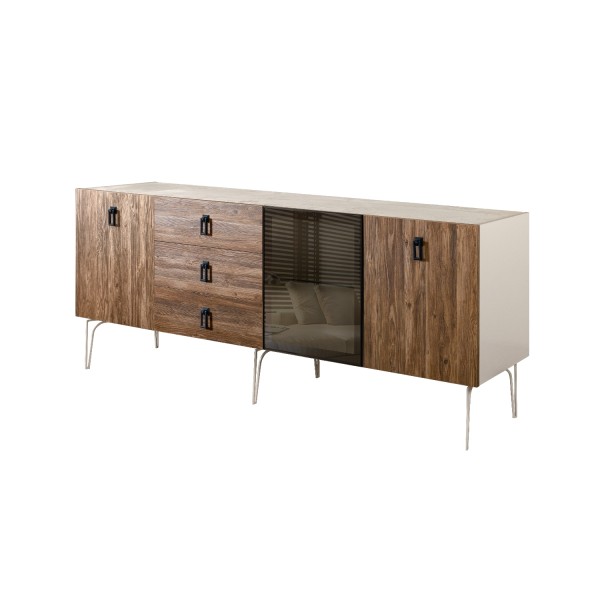 Комод для гостиной со стеклянной дверью 2100 Bogemia Wood