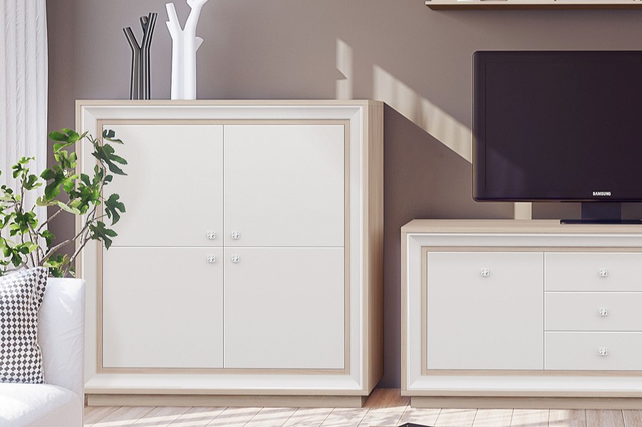 Шкаф четырёхдверный низкий №1 Прато