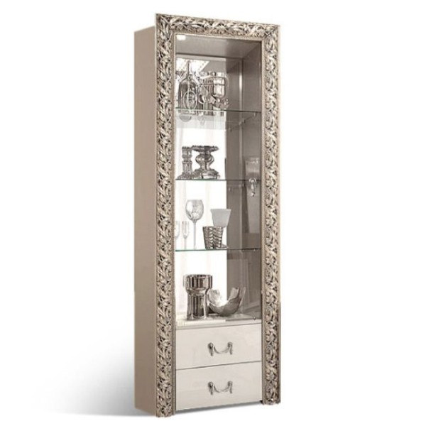 Шкаф-витрина Тиффани Премиум 1-ств. для посуды (правая) (с выдвижными ящиками)