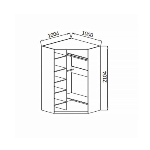 Шкаф для одежды 2-х дв. угловой ПМ-14 Юниор-6