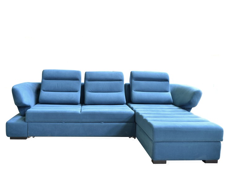 Диван угловой Лагуна правый (синий)