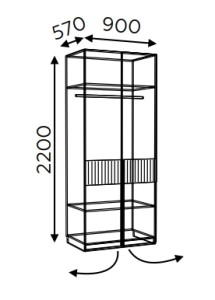 Шкаф двухдверный Моника 1 Распродажа