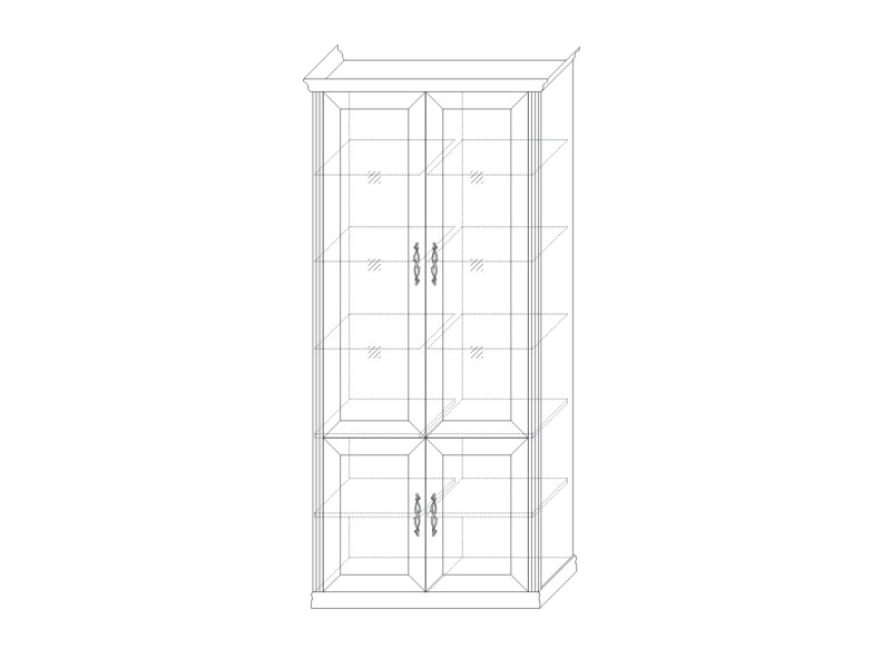 Шкаф-витрина четырёхдверный (2 стеклодвери) Венето