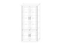 Шкаф-витрина четырёхдверный (2 стеклодвери) Венето