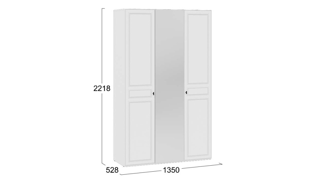 Шкаф комбинированный «Пандора» - 414.003.000 Белый снег, Белый матовый